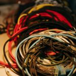 Green red and yellow coated wires
